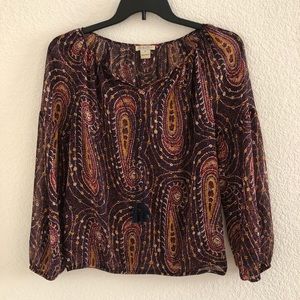Lucky Brand Women's L/S Peasant Blouse
